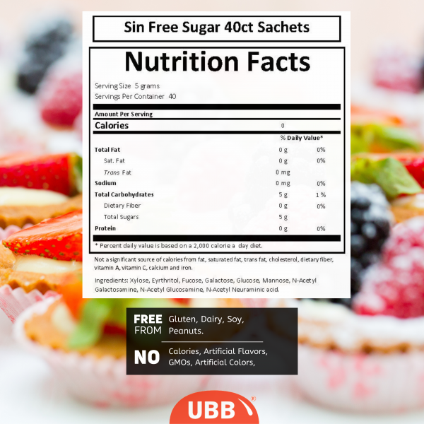 UBB SinFree Sugar - 40 Packets -  The MEBO Studios