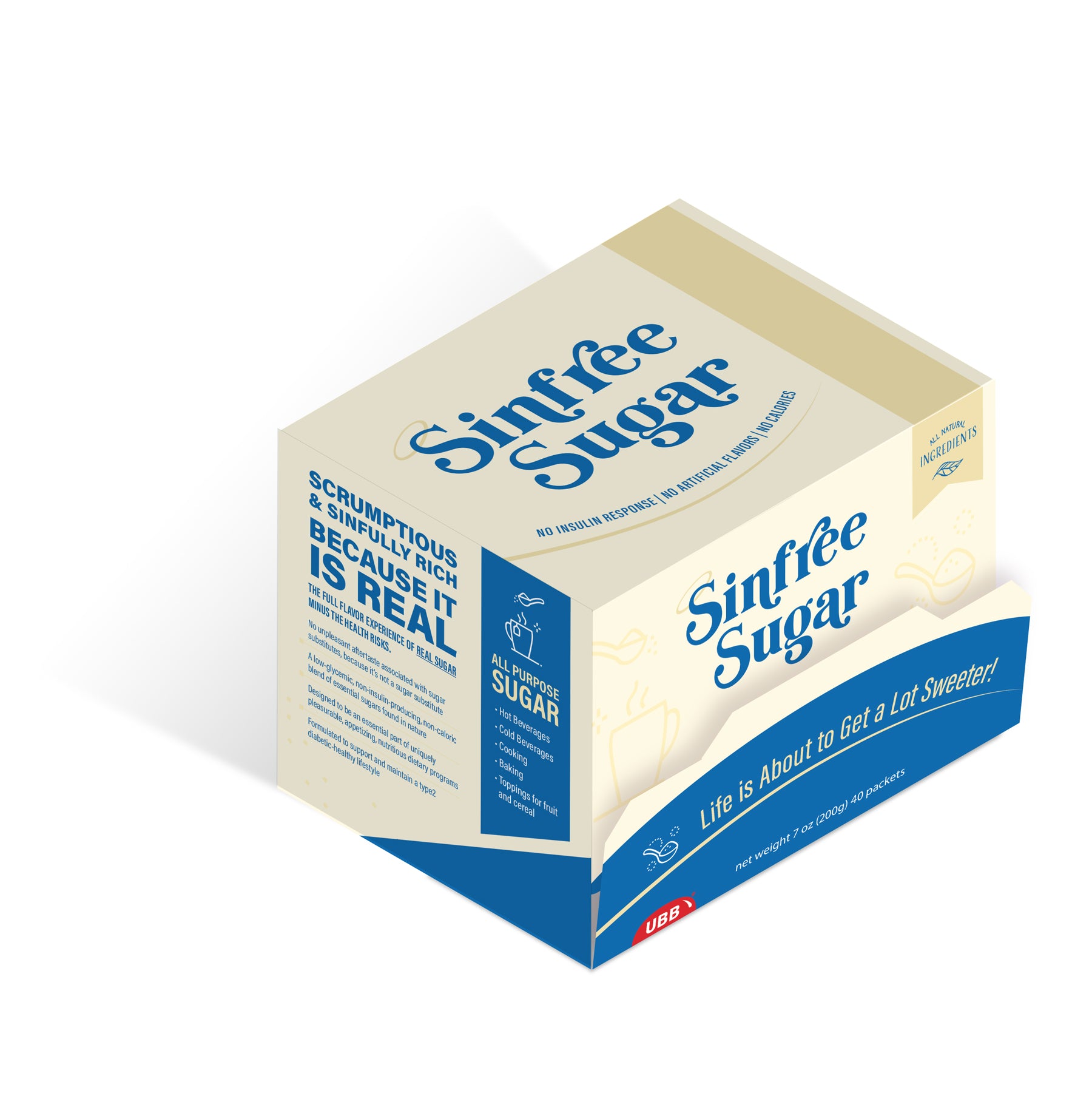 UBB SinFree Sugar - 40 Packets -  The MEBO Studios